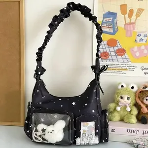 NUEVO Bolso de Hombro Y2K con Estrellas y Puntos, Bonito Bolso Cruzado Transparente con Correa con Volantes para Niñas, Estilo Minimalista DIY - Product Image 2