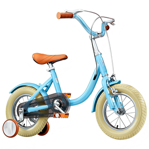 Vélo pour filles <span class=keywords><strong>WEIZE</strong></span> 3-5 ans avec roues d'apprentissage, guirlandes, panier, siège pour poupée, frein à rétropédalage, bleu, 1 vitesses - Product Image 1
