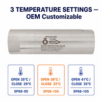 Vanne de protection anti-brûlure auto-actuée en acier inoxydable 304, 1/2 pouce NPT, ouverte 41 ° C Close 35 ° Valve de sécurité pour douche d'urgence C Drain