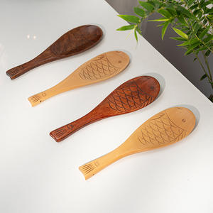 Eco-friendly Durable <strong>Wooden</strong> Fish Shape Bamboo/Wood Spoon Natural Rice Spatula Serving Spoons for Tea Coffee Honey Eating Mixing - Product Image 1