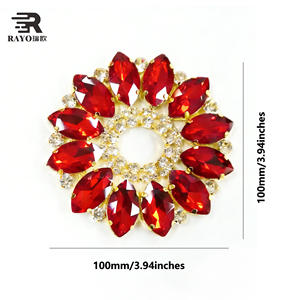 อุปกรณ์ตกแต่งคริสตัลไรน์สโตนแบบติดเสื้อผ้า ประดับศีรษะและชุดเดรส รูปดอกไม้ ประกายวิบวับ สำหรับงานกลางคืน - Product Image 5