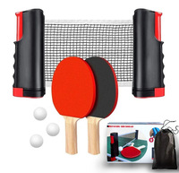 Filet de ping-pong réglable pour usage domestique, grand format, avec raquettes de tennis de table, livré en boîte colorée