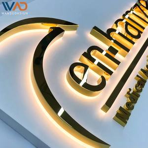 Enseigne LED 3D personnalisée en or, logo métallique rétroéclairé de luxe pour salons de manucure et de beauté, publicité pour devanture de magasin, décoration murale, enseigne en lettres 3D - Product Image 6