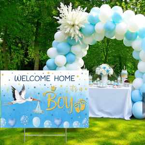 <b>Custom</b> Baby Announcement Yard Signs Waterproof UV Resistant Fade Proof with H-Stake for Outdoor Lawn Newborn Party Decor - Product Image 1
