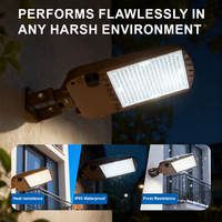 Lampadaire LED 300W IP65 avec garantie 5 ans, 3 températures de couleur, 3 niveaux de puissance, dimmable, capteur photocellule, pour éclairage routier