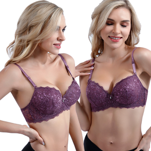 BINNYS Lady Sujetador Para Mujer <span class=keywords><strong>Copa</strong></span> <span class=keywords><strong>C</strong></span> Sutia Com Renda Bralette à armatures grande taille Push up broderie soutien-gorge pour grandes femmes - Product Image 1