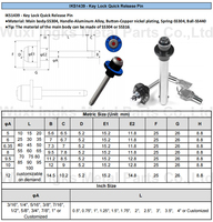 Goupille de verrouillage rapide en acier inoxydable 304 de 3/8 ", 1/2 ", 5/8 " pour panneau d'accès de machine industrielle
