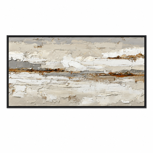 Neutrales 3D Strukturiertes Abstraktes Öl-Leinwandbild Beige Impasto-Malerei Moderne Luxus-Dekoration Hotel Villa Wohnzimmer Inneneinrichtung - Product Image 1