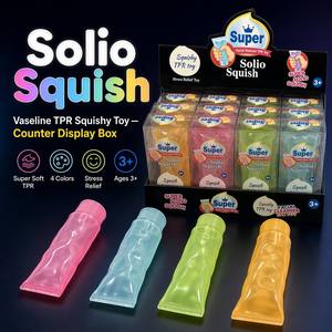 Jouet sensoriel anti-stress en TPR souple à récupération lente en forme de tube de <span class=keywords><strong>vaseline</strong></span>, personnalisable avec logo OEM, vente en gros - Product Image 1