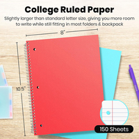 Carnet relié de travail en spirale avec onglets, impression de conception personnalisée, feuilles perforées à 3 trous, pour l'école, le bureau et la maison.