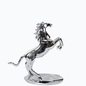 Роскошная статуэтка лошади в стиле ар-деко из серебряной смолы с гальваническим покрытием — художественный декор для дома и свадеб, коллекционная статуэтка животного - Product Image 2