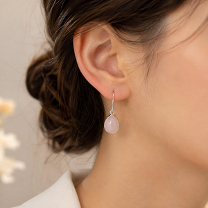Orecchini bohémien rosa a goccia d'acqua, stile minimalista, gioielli alla moda da indossare tutti i giorni per le donne - Product Image 4