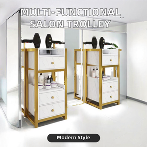 Carrito de Herramientas Comercial Multifuncional Moderno, Desmontable, de 4 Ruedas, Duradero, de Acero Inoxidable, Especial para Salón de Belleza, Sala de Estar, Hotel - Product Image 2