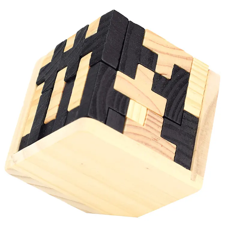 Luban-juguete educativo entrelazado, juego de inteligencia de madera, cubo mágico, rompecabezas 3D