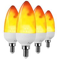 Ampoule LED effet flamme avec lumière du jour 6000K, 4 niveaux de luminosité, matériau ABS pour la décoration de Noël et des fêtes