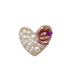 Elegant Heart Hollow Out Brooch - Crystal Rhinestone Cluster Pin For Women, Wedding & Party - View #3