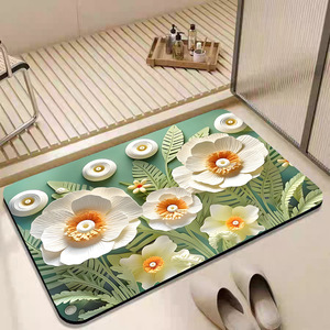 Tappetini <span class=keywords><strong>da</strong></span> <span class=keywords><strong>Bagno</strong></span> Floreali Personalizzati ODM OEM ad Asciugatura Rapida, Moderni Tappeti 3D Stampati Lavabili Antiscivolo in Diatomite <span class=keywords><strong>per</strong></span> <span class=keywords><strong>Vasca</strong></span> <span class=keywords><strong>da</strong></span> <span class=keywords><strong>Bagno</strong></span> - Product Image 1