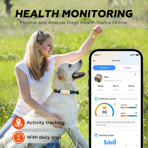 Traceur GPS intelligent pour animaux de compagnie, étanche, avec suivi de localisation en temps réel, suivi d'activité, assistant vétérinaire IA et longue autonomie de la batterie - Product Image 5