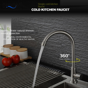 Thiết kế hiện đại bền thép không gỉ bồn rửa nhà bếp Vòi gốm van Chải bề mặt boong gắn lỗ duy nhất cài đặt - Product Image 3