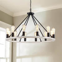 Lustre moderne noir en forme d'anneau, lustres circulaires modernes, éclairage décoratif, lumières LED pour mariage, banquet, décoration de restaurant