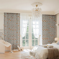 Tissu de rideau imprimé floral en polyester tissé 100% style moderne, poids moyen 285 g/m², largeur 280 cm