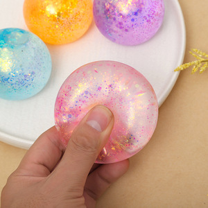 Pelota Antiestrés de Maltitol con Lentejuelas Aurora de Rebote Lento y Explosión, Juguete Compresible para Aliviar el Estrés - Product Image 2