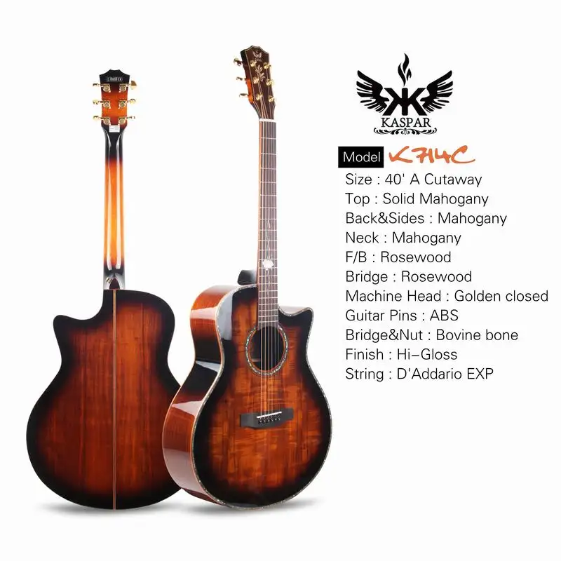 41 "tüm Koa üst katı gitar OEM gitar fabrika