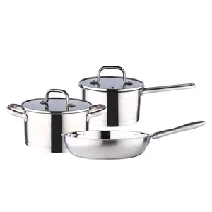 High quality cheap price 5pcs magnetic stainless steel cookware pans for promotion gift