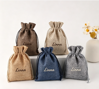 Sacs cadeaux en toile de jute naturelle avec cordon de serrage 7*9cm, recyclables et réutilisables, couleur et logo personnalisables
