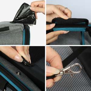 กระเป๋าใส่สัตว์เลี้ยงสำหรับเดินทางขนาดกลางมี2ช่องกระเป๋าขยายได้มีการจดสิทธิบัตร2ด้าน - Product Image 4