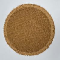 Napperons à glands tissés modernes et assiettes de chargeur Livraison rapide Matériaux de paille de papier stockés et napperons arrondis