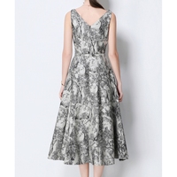 Vente en gros de vêtements de boutique, nouvelle robe d'été imprimée sans manches, élégante, avec fermeture éclair