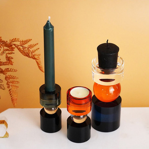 Portacandele in Cristallo Creativo per Arredamento Casa, Artigianato Decorativo in Cristallo Trasparente, Eleganti Vasi e <span class=keywords><strong>Lanterne</strong></span> per Candele, Arredamento per Soggiorno - Product Image 1
