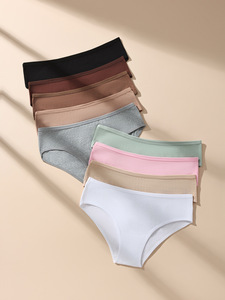 Culottes string taille basse en coton peigné antibactérien, couleur unie, grande taille pour femme, vente en gros - Product Image 2