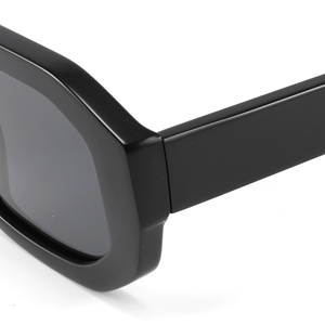 Gafas de Sol Unisex Rectangulares de Acetato, Montura Completa Negra, Protección UV400, Protección Solar para Adultos - Product Image 4
