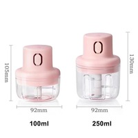 Mini hachoir à viande électrique sans fil Usb automatique portable sans fil broyeur d'ail pour la cuisine domestique