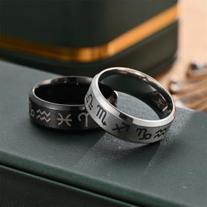 Douze astrologie <span class=keywords><strong>Horoscope</strong></span> anneau mode 12 signes <span class=keywords><strong>du</strong></span> zodiaque taureau vierge balance mariage bagues de fiançailles bijoux saint valentin cadeau - Product Image 5