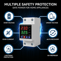 Protecteur de surtension et de sous-tension réglable 40A-100A, relais de réenclenchement automatique, interrupteur de protection contre les fuites à la terre, temporisation de l'alimentation