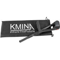 Béquille pliante pour avant-bras avec sac de transport, béquilles réglables en fibre de carbone pour adultes - KMINA K10008 (2 réflecteurs, poignée souple)
