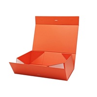 Boîte cadeau pliable en carton rigide noir mat de luxe avec logo personnalisé CB, fermeture magnétique, vide