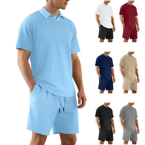 Ensemble polo pour homme 26 pièces, chemise à manches courtes et col, et short, vêtements de sport décontractés d'été, kaki, bleu marine, noir, gris, blanc, bordeaux - Product Image 3
