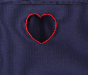 Short Sleeve <strong>Navy</strong> Color Slash Neck Back Hollow Out Casual Fashion Crop Blouse <strong>Top</strong> for <strong>Women</strong> - Product Image 5