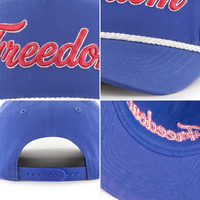 Gorra de Golf Azul Rey Personalizada con Logotipo Bordado en 3D, Transpirable, 100% Algodón, Gorra de Béisbol Deportiva con Cuerda, Fabricante