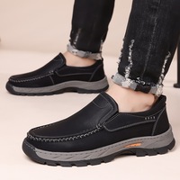 Mocasines para Hombre Listos para Enviar, Parte Superior de Microfibra, Plataforma Plana para Caminar, Suela de Goma, Forro de Gamuza de Vaca, MOQ Bajo