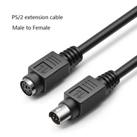 Câble d'extension PS2 mâle-mâle/femelle en cuivre pur, adaptateur à tête ronde 6 broches/6 conducteurs pour souris et clavier