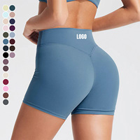 Shorts de yoga taille haute respirants personnalisés, ultra doux, effet push-up, pour la gym, le fitness, la course et le cyclisme pour femmes