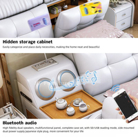 Luxus moderne Smart Super King Size Leder Aufbewahrung Multifunktion ale Bett rahmen Schlafzimmer Set
