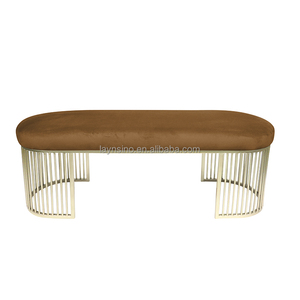 Laynsino, el más nuevo diseño, muebles de oficina para el hogar, dormitorio moderno, Banco otomano de terciopelo, Banco de cama con marco de <span class=keywords><strong>Metal</strong></span> para sala de estar - Product Image 4