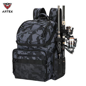 Mochila de Pesca Resistente al Agua de 45L con Portacañas y Nevera, Bolsa Táctica Grande para Aparejos de Pesca al Aire Libre - Product Image 1