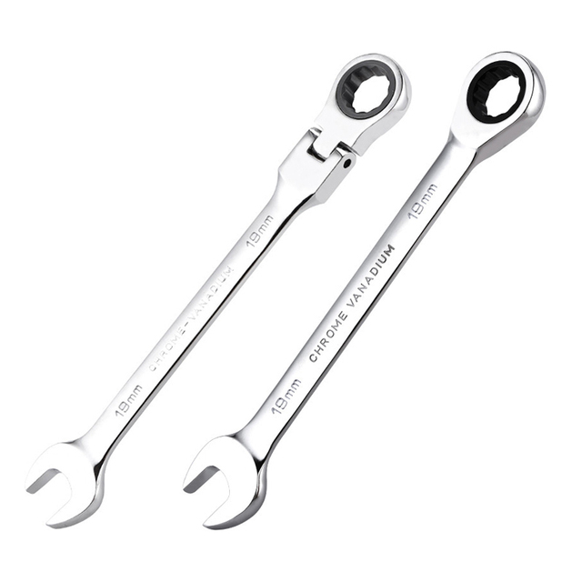 Hot Selling 6-32mm Customized Flexible and Fixed Head Wrench Set Spanner Set Ratchet Wrenches Open End Wrench Spanner